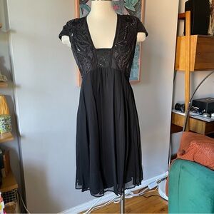 French Connection beaded black cocktail dress